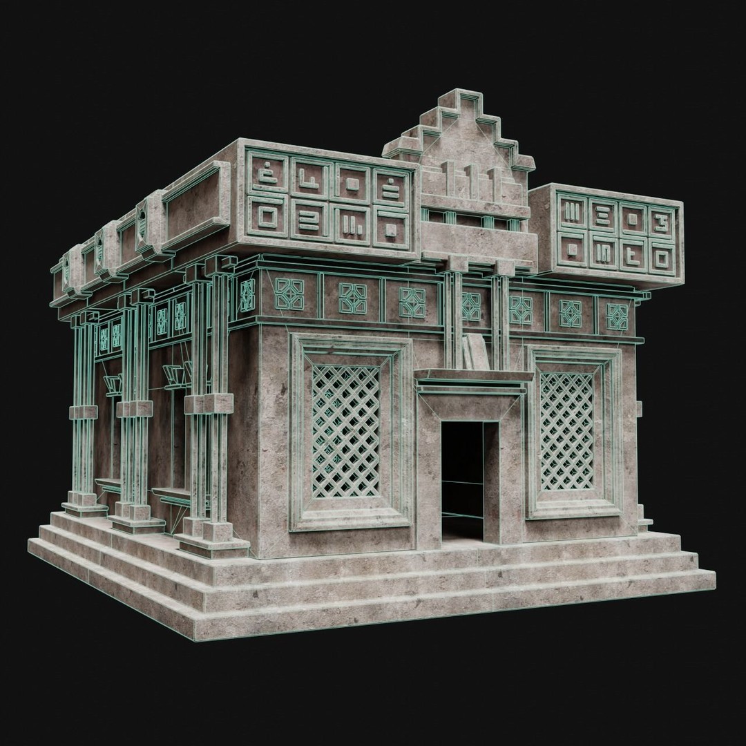 Aztec Mayan Inca Stone House 3D Model – Low Poly Game Asset, FBX - View 18