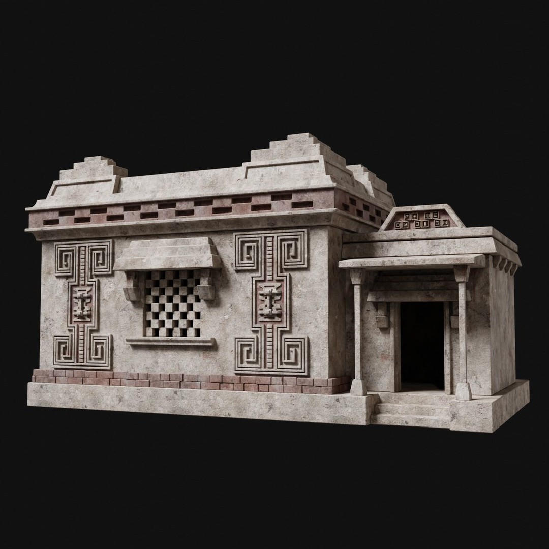 Aztec Mayan Inca Stone House 3D Model – Low Poly Game Asset, FBX - View 19