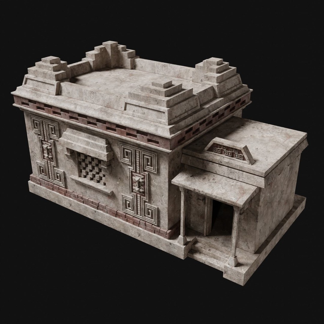 Aztec Mayan Inca Stone House 3D Model – Low Poly Game Asset, FBX - View 20
