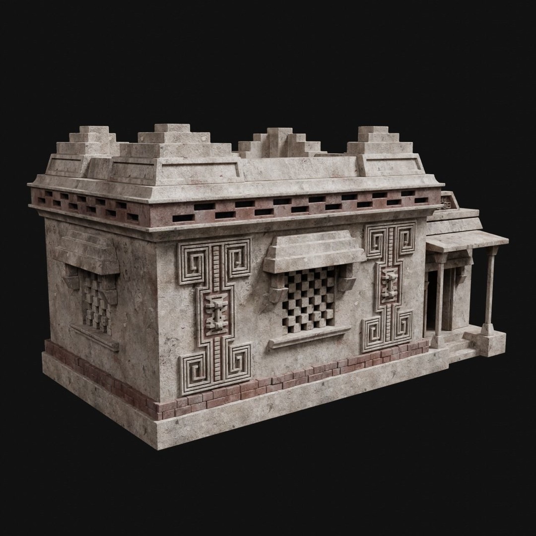 Aztec Mayan Inca Stone House 3D Model – Low Poly Game Asset, FBX - View 21