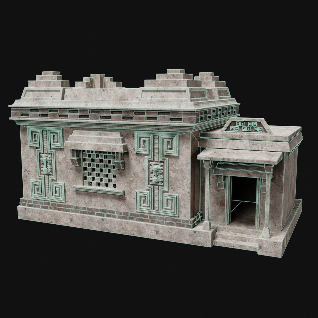 Aztec Mayan Inca Stone House 3D Model – Low Poly Game Asset, FBX - View 22