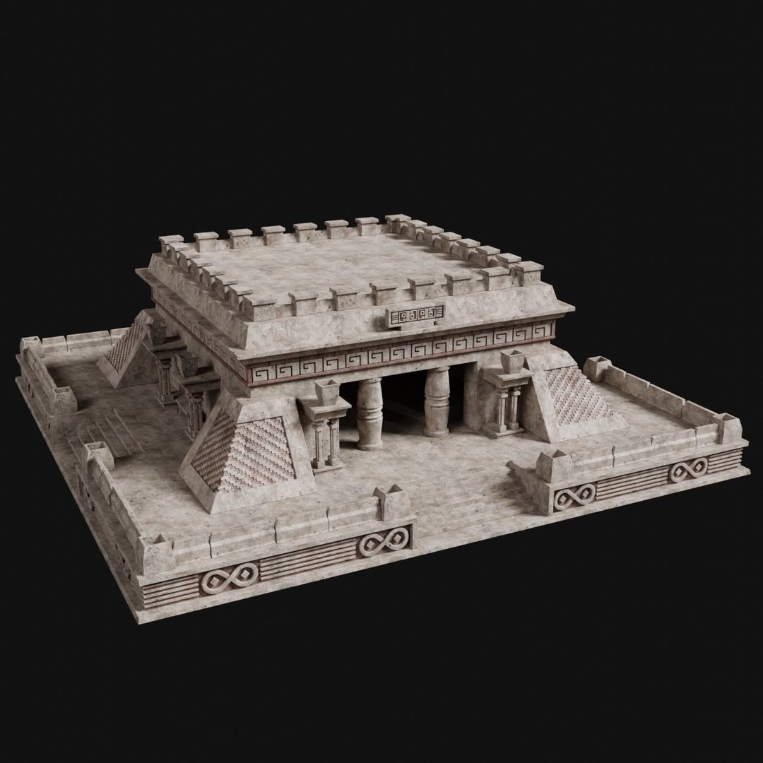 Aztec Mayan Inca Stone House 3D Model – Low Poly Game Asset, FBX - View 24