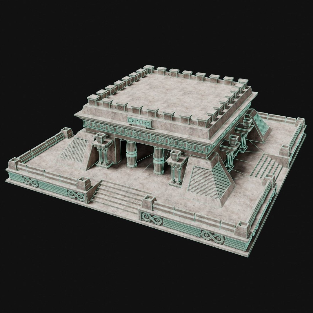 Aztec Mayan Inca Stone House 3D Model – Low Poly Game Asset, FBX - View 26