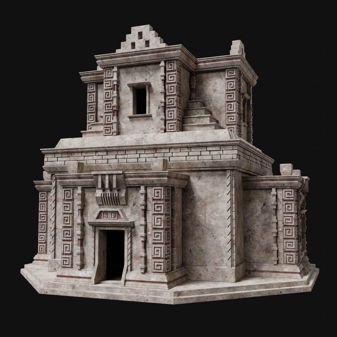 Aztec Mayan Inca Stone House 3D Model – Low Poly Game Asset, FBX - View 31