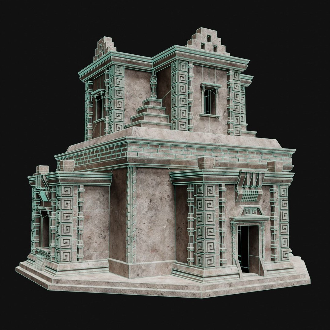 Aztec Mayan Inca Stone House 3D Model – Low Poly Game Asset, FBX - View 34