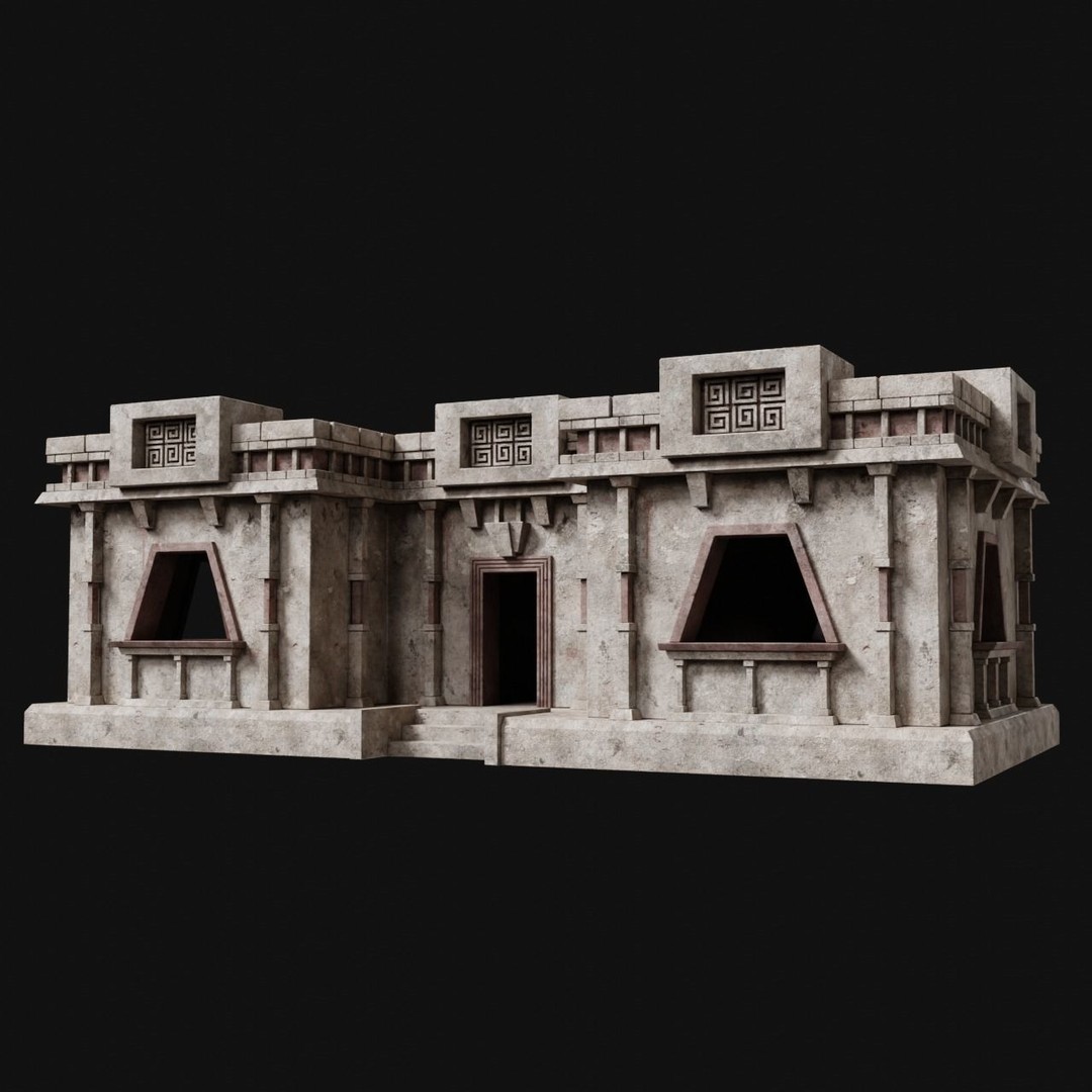 Aztec Mayan Inca Stone House 3D Model – Low Poly Game Asset, FBX - View 35