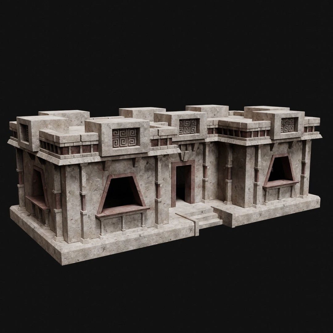 Aztec Mayan Inca Stone House 3D Model – Low Poly Game Asset, FBX - View 36