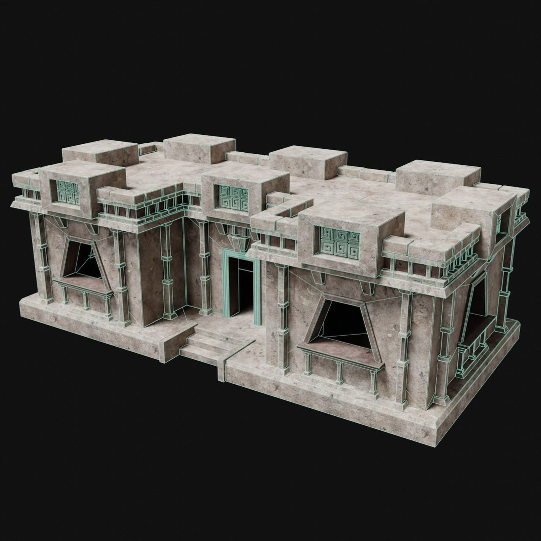 Aztec Mayan Inca Stone House 3D Model – Low Poly Game Asset, FBX - View 38