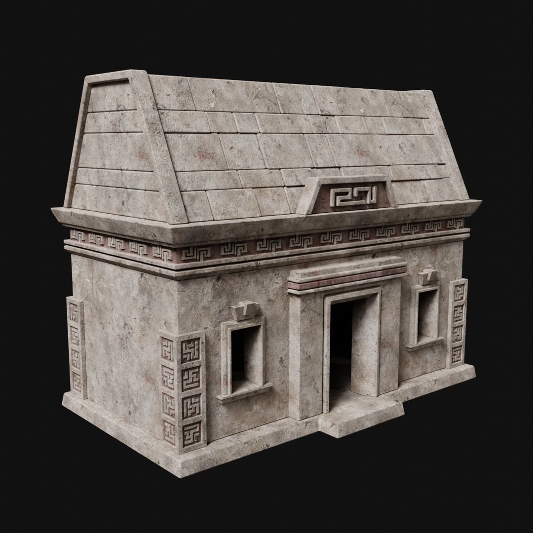 Aztec Mayan Inca Stone House 3D Model – Low Poly Game Asset, FBX - View 4