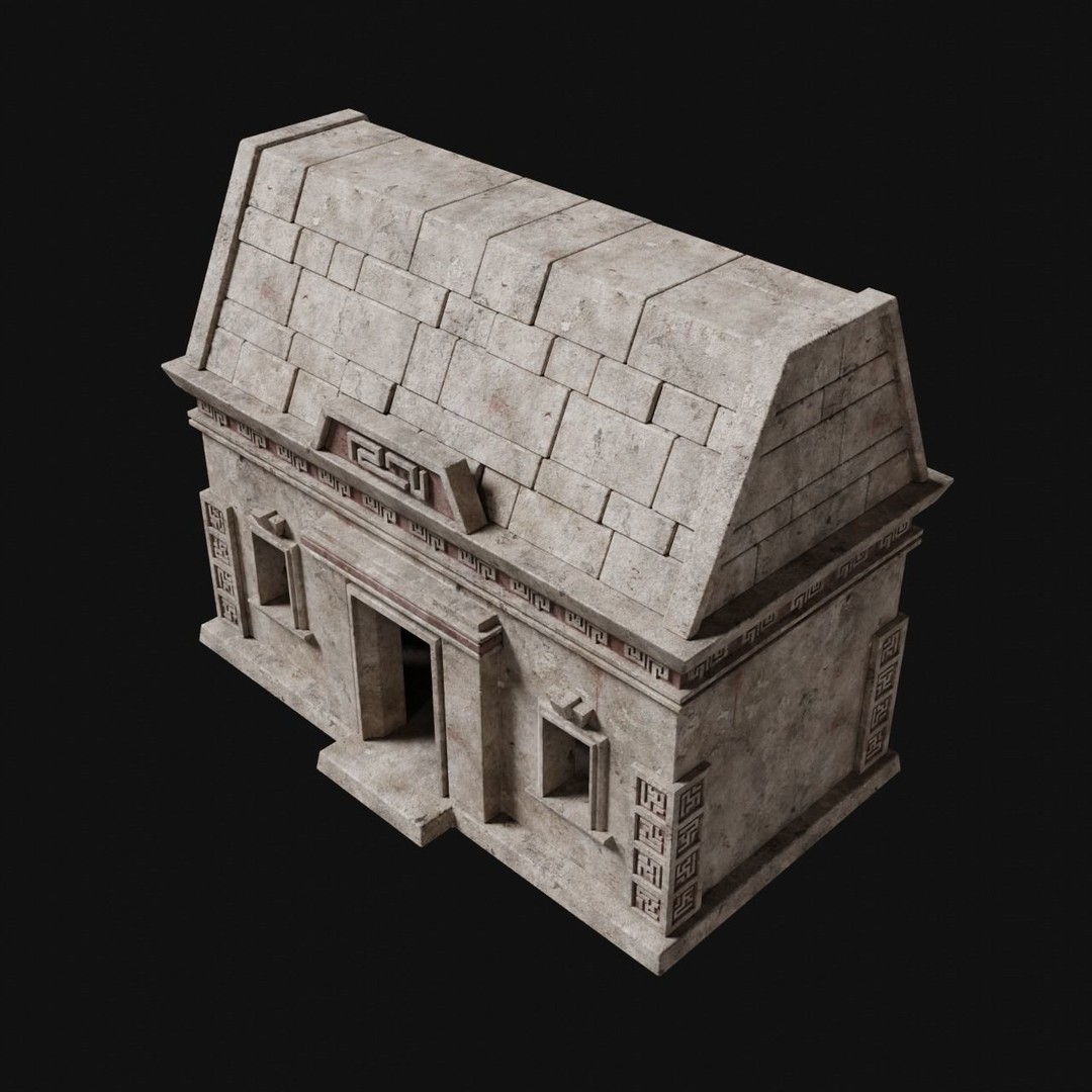 Aztec Mayan Inca Stone House 3D Model – Low Poly Game Asset, FBX - View 5