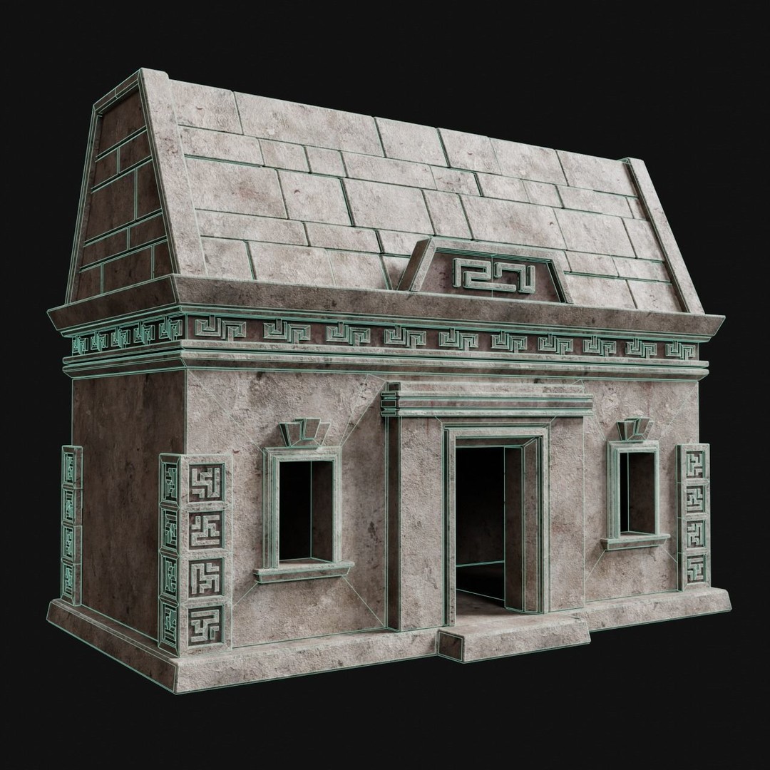 Aztec Mayan Inca Stone House 3D Model – Low Poly Game Asset, FBX - View 6