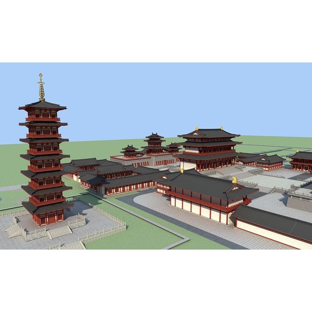 Ancient Chinese Architecture - Game-Ready 3D Model