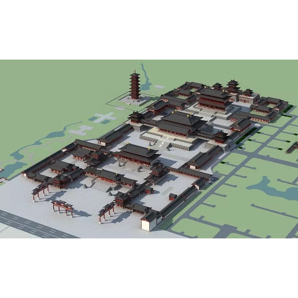 Ancient Chinese Architecture - Game-Ready 3D Model - View 2