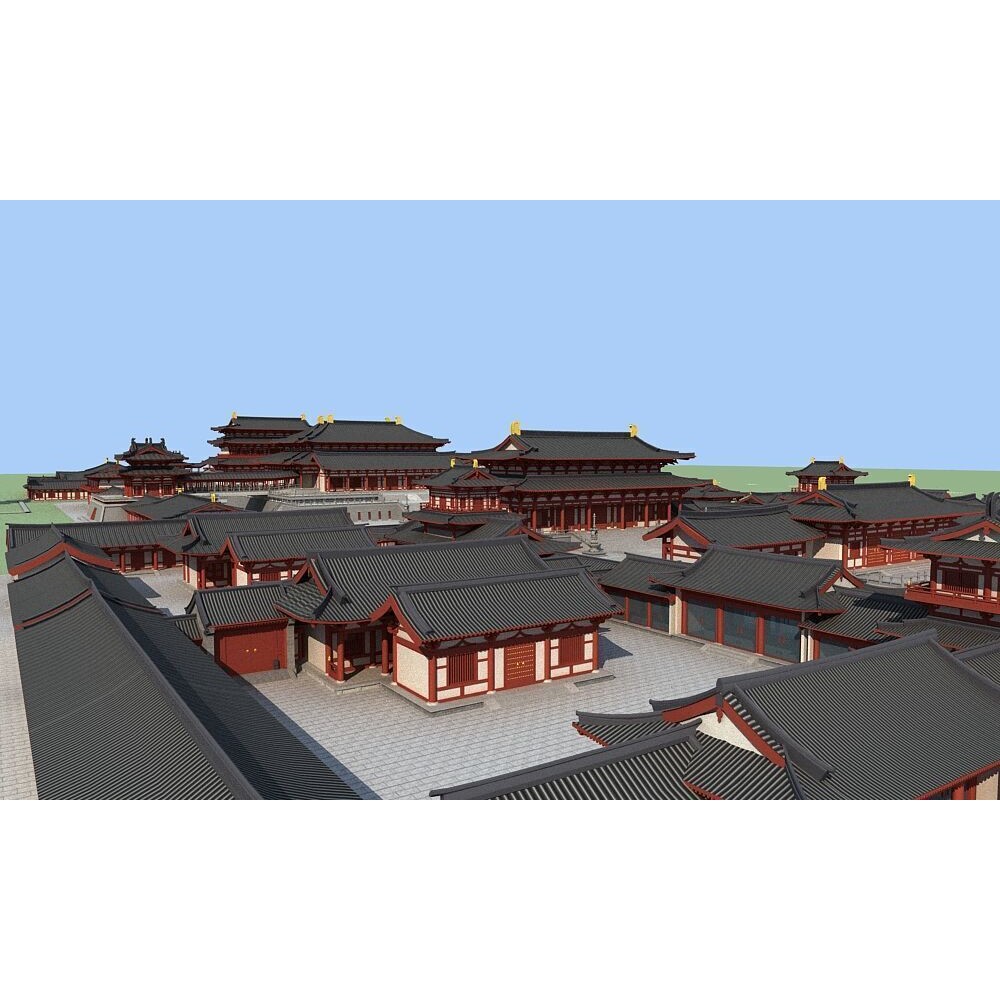 Ancient Chinese Architecture - Game-Ready 3D Model - View 4