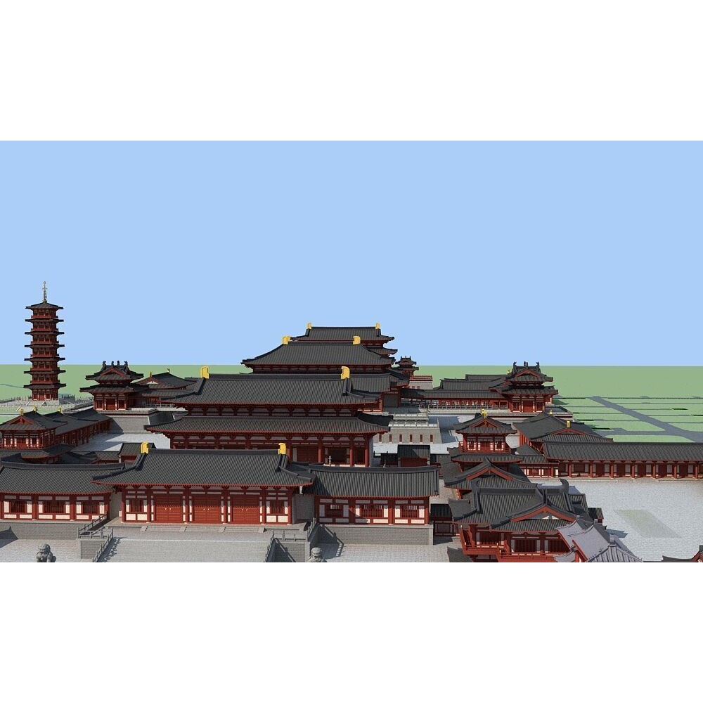 Ancient Chinese Architecture - Game-Ready 3D Model - View 5