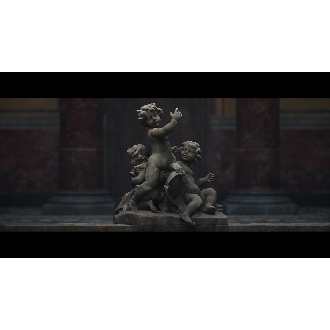 Roman Statues Pack 3D Model – Low Poly Historical Sculptures, FBX, OBJ - View 11