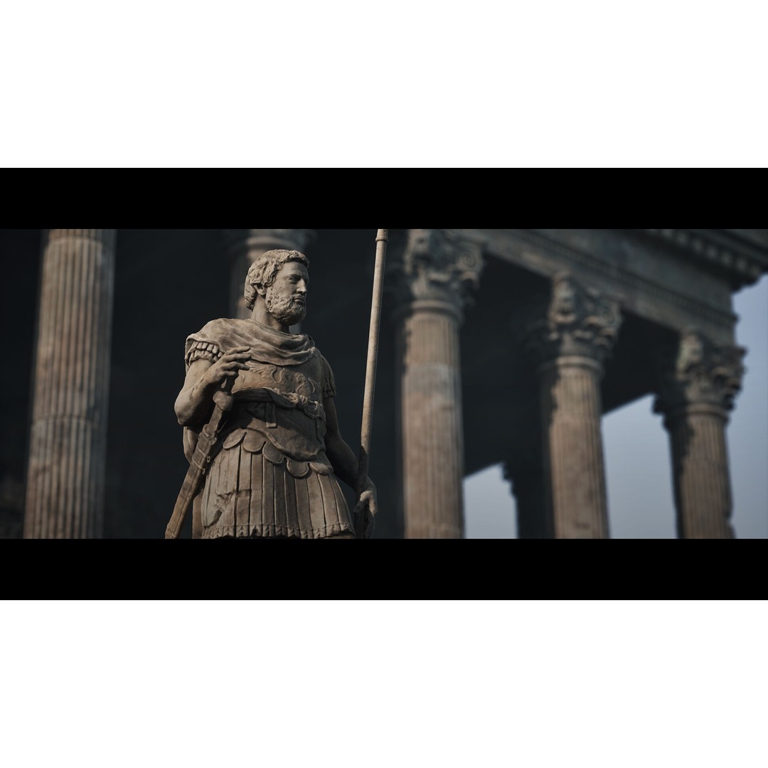 Roman Statues Pack 3D Model – Low Poly Historical Sculptures, FBX, OBJ - View 3