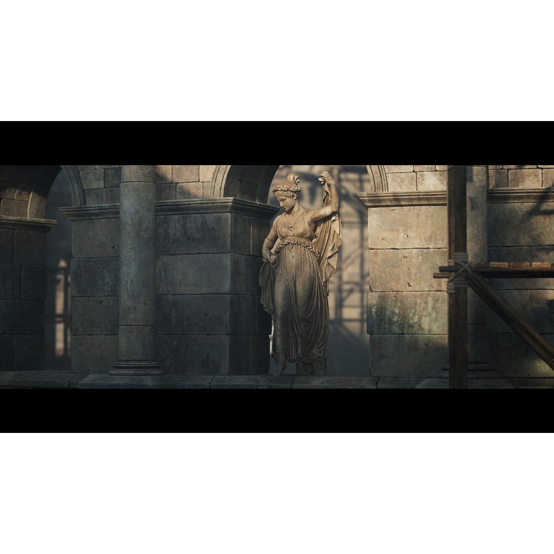 Roman Statues Pack 3D Model – Low Poly Historical Sculptures, FBX, OBJ - View 7