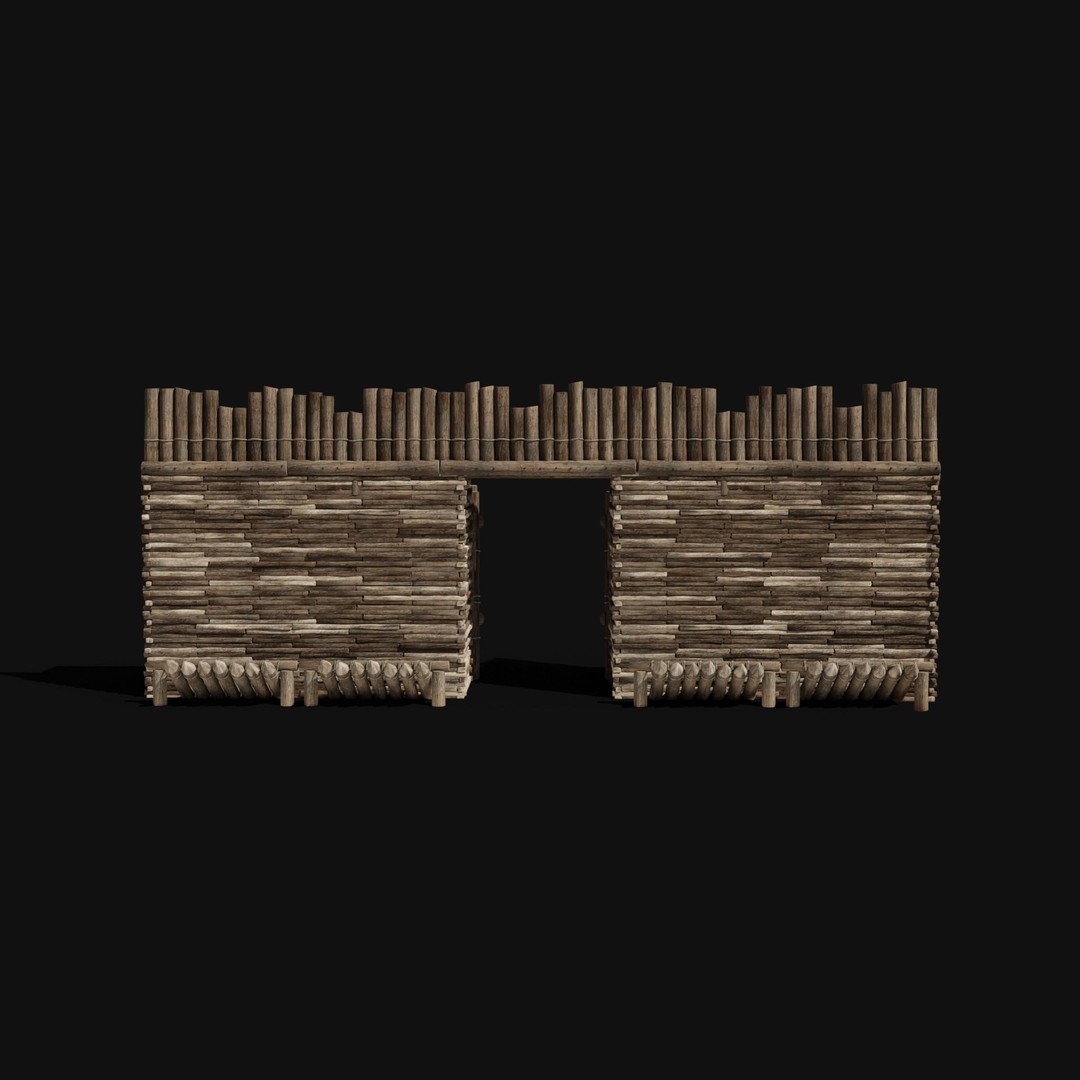 Wooden Gate 3D Model – Low Poly Medieval Fantasy Asset, FBX, OBJ - View 12