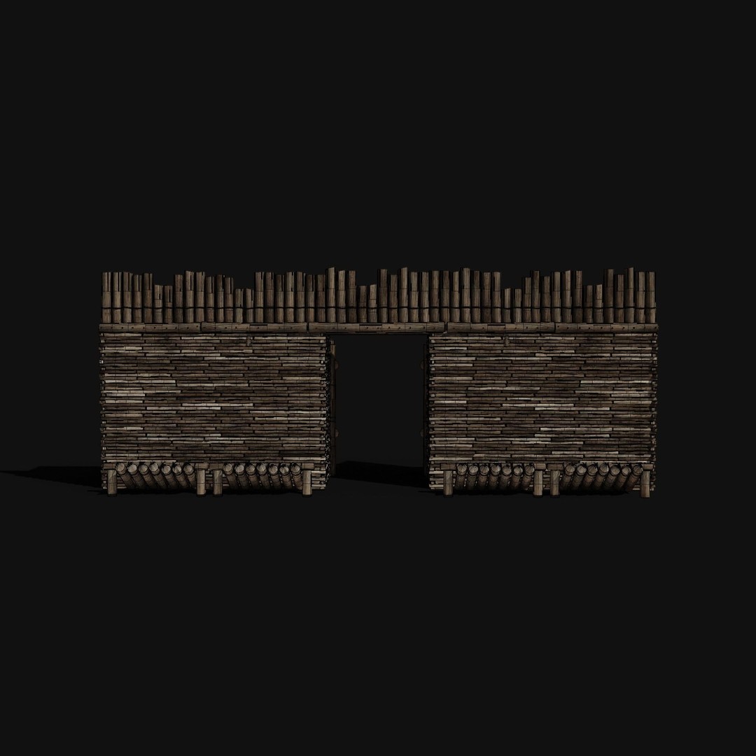 Wooden Gate 3D Model – Low Poly Medieval Fantasy Asset, FBX, OBJ - View 13