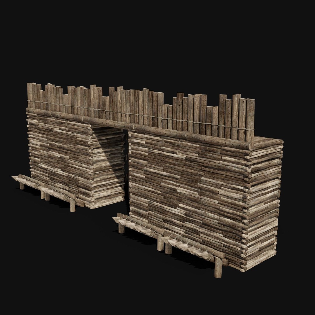 Wooden Gate 3D Model – Low Poly Medieval Fantasy Asset, FBX, OBJ - View 14