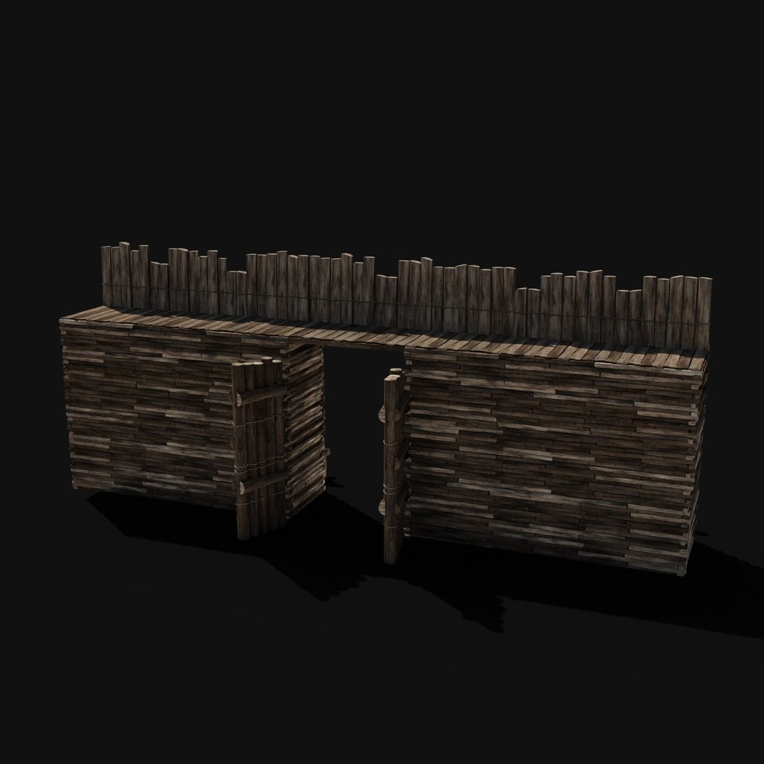 Wooden Gate 3D Model – Low Poly Medieval Fantasy Asset, FBX, OBJ - View 15