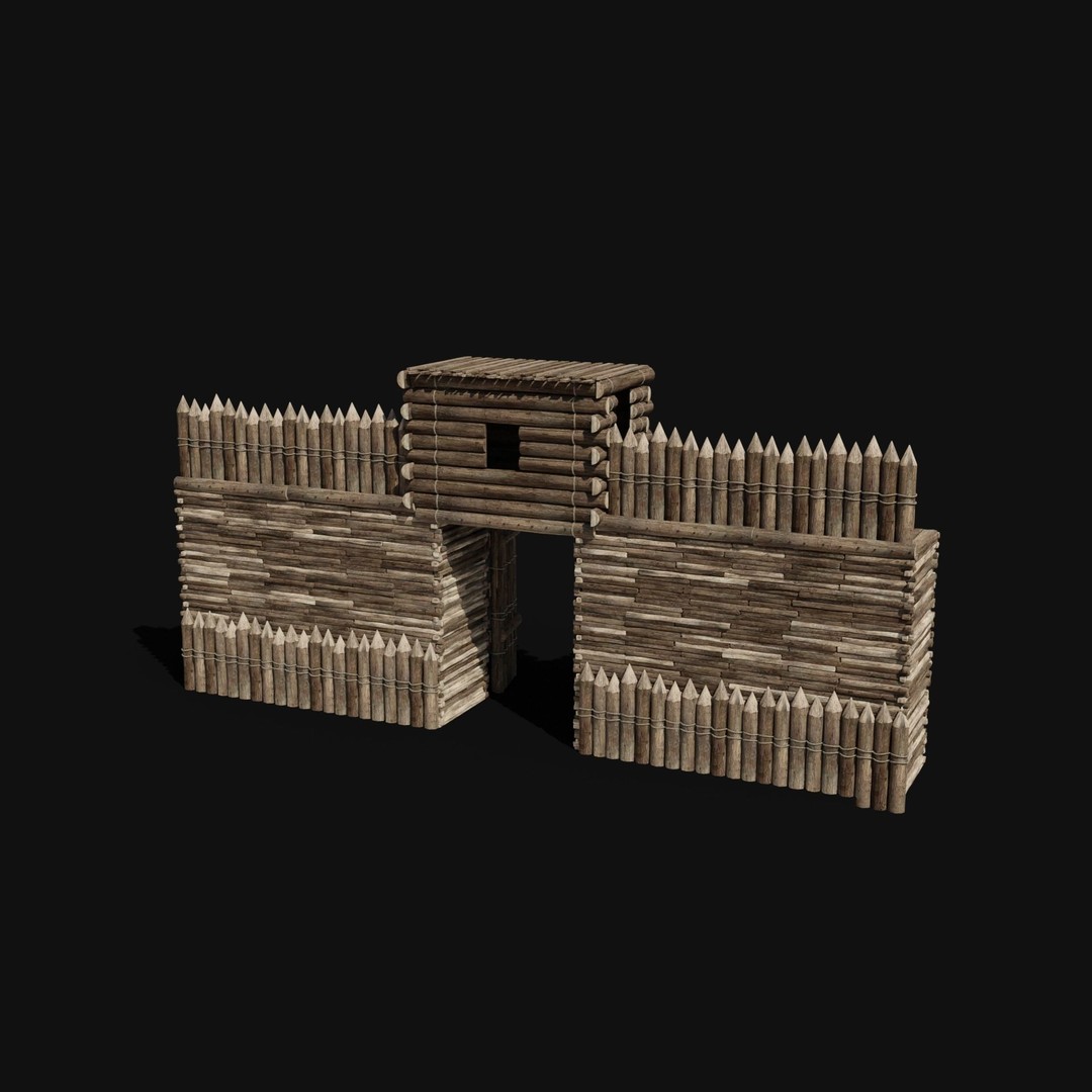 Wooden Gate 3D Model – Low Poly Medieval Fantasy Asset, FBX, OBJ - View 16