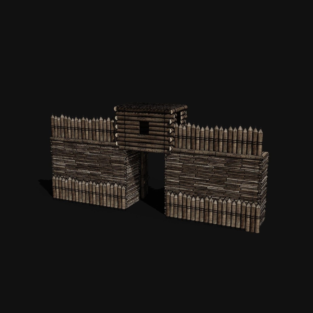 Wooden Gate 3D Model – Low Poly Medieval Fantasy Asset, FBX, OBJ - View 17
