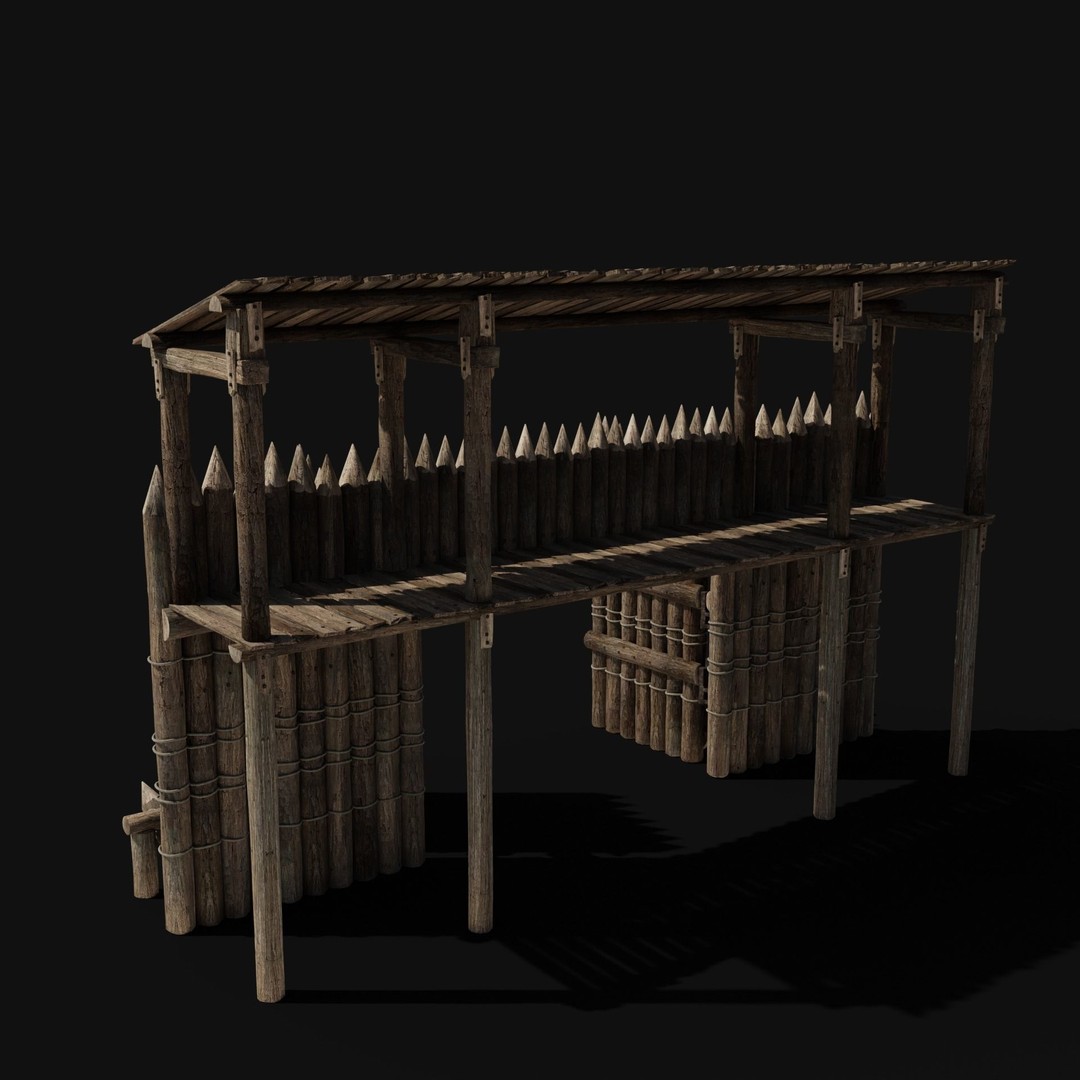 Wooden Gate 3D Model – Low Poly Medieval Fantasy Asset, FBX, OBJ - View 22