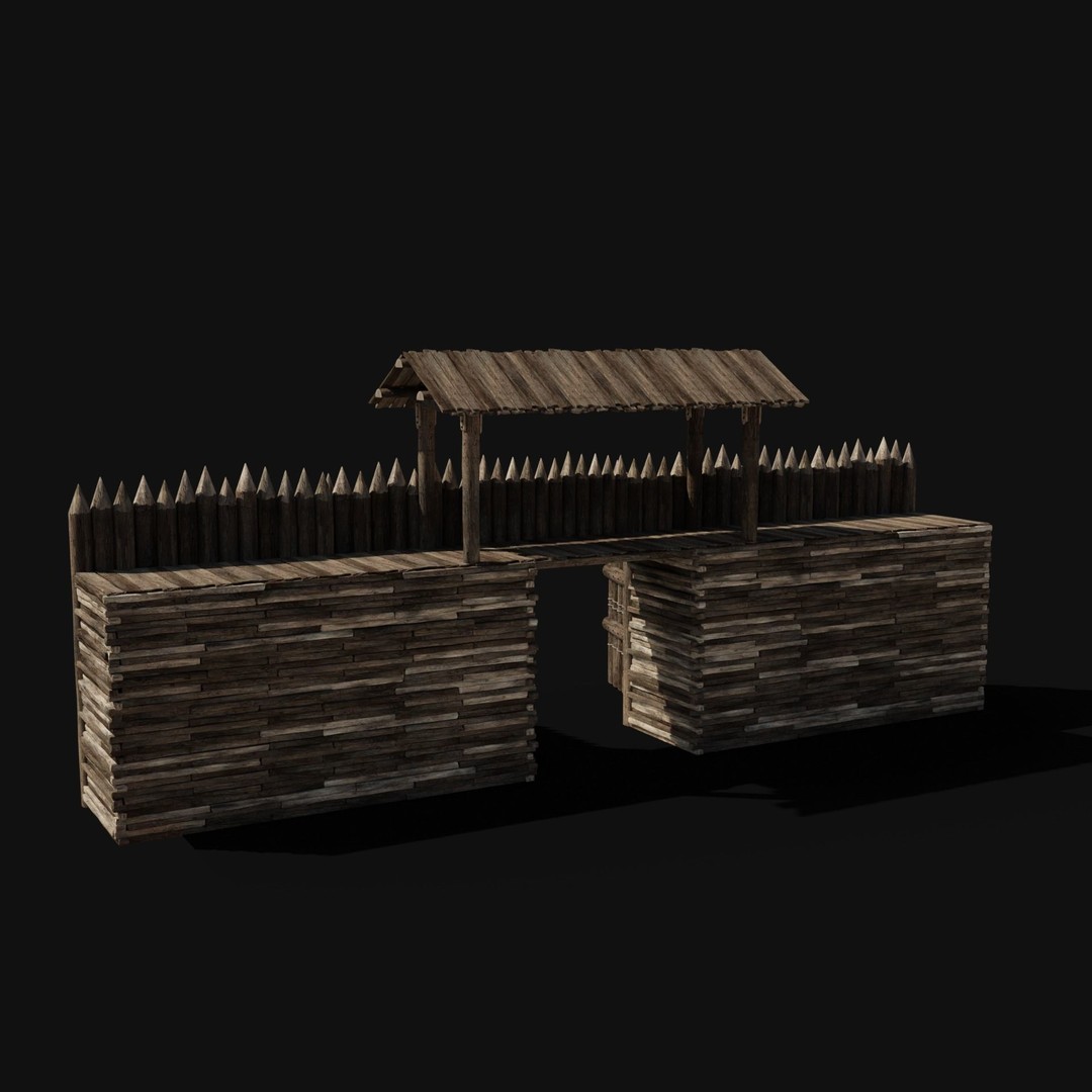 Wooden Gate 3D Model – Low Poly Medieval Fantasy Asset, FBX, OBJ - View 25