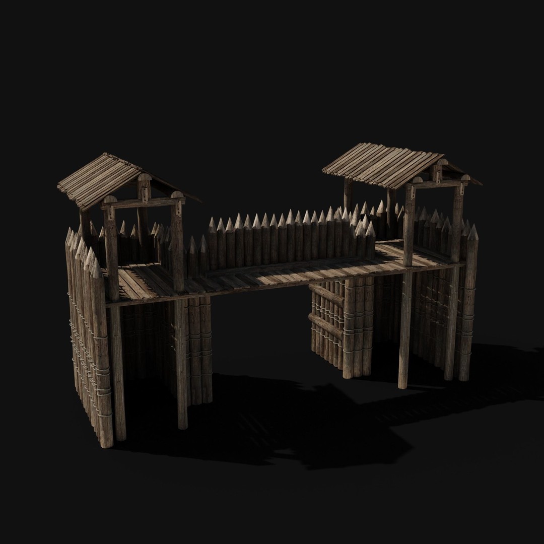 Wooden Gate 3D Model – Low Poly Medieval Fantasy Asset, FBX, OBJ - View 28