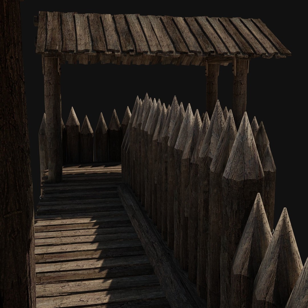 Wooden Gate 3D Model – Low Poly Medieval Fantasy Asset, FBX, OBJ - View 29