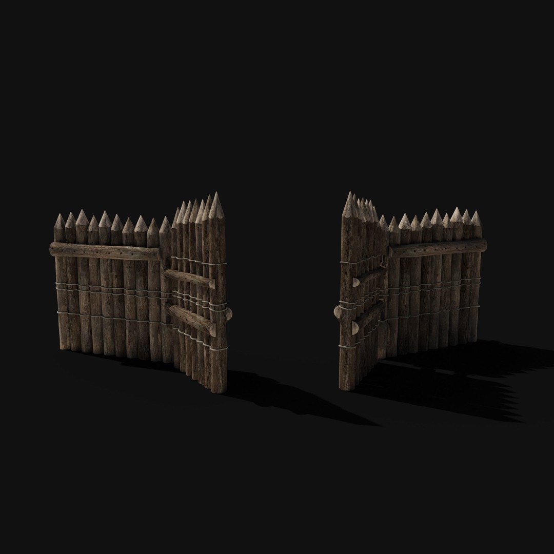 Wooden Gate 3D Model – Low Poly Medieval Fantasy Asset, FBX, OBJ - View 30