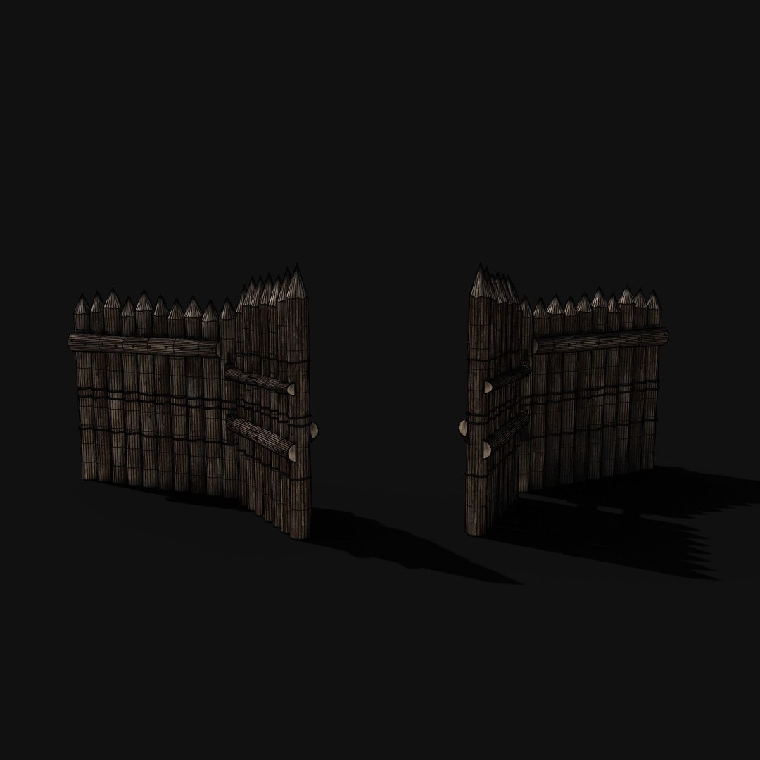 Wooden Gate 3D Model – Low Poly Medieval Fantasy Asset, FBX, OBJ - View 31