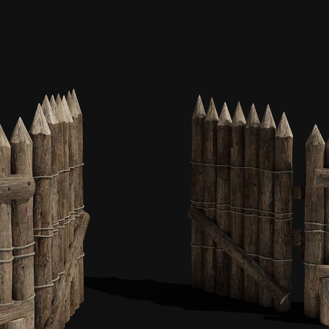 Wooden Gate 3D Model – Low Poly Medieval Fantasy Asset, FBX, OBJ - View 33