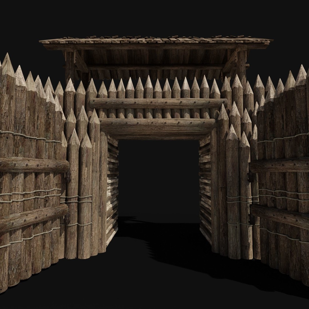 Wooden Gate 3D Model – Low Poly Medieval Fantasy Asset, FBX, OBJ - View 35