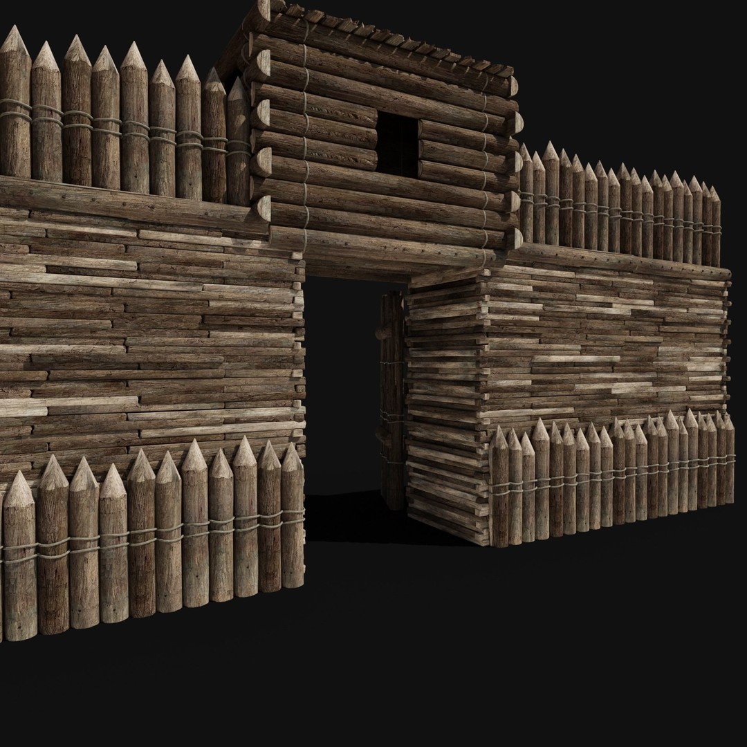 Wooden Gate 3D Model – Low Poly Medieval Fantasy Asset, FBX, OBJ - View 37