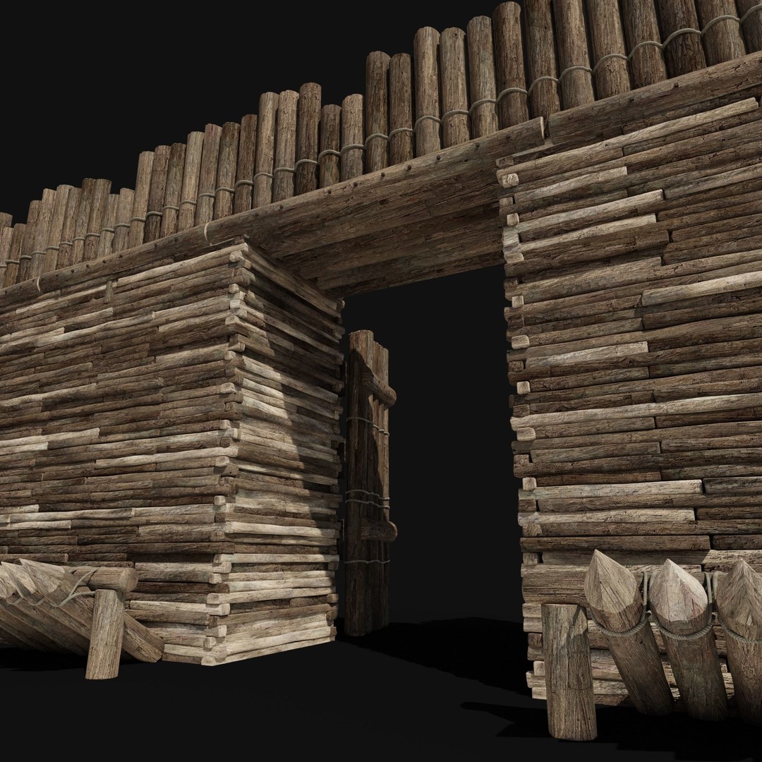 Wooden Gate 3D Model – Low Poly Medieval Fantasy Asset, FBX, OBJ - View 38