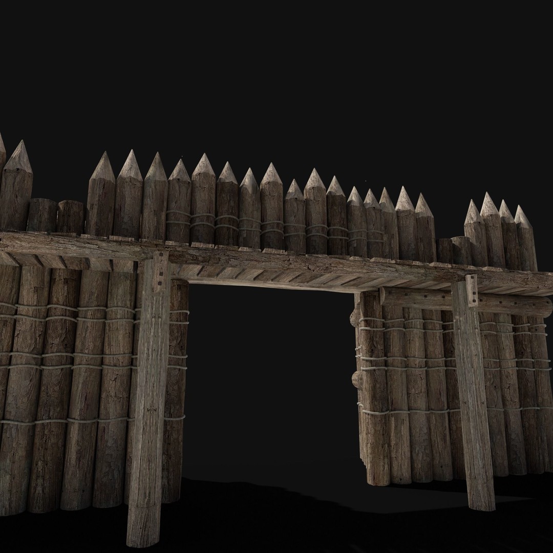 Wooden Gate 3D Model – Low Poly Medieval Fantasy Asset, FBX, OBJ - View 39