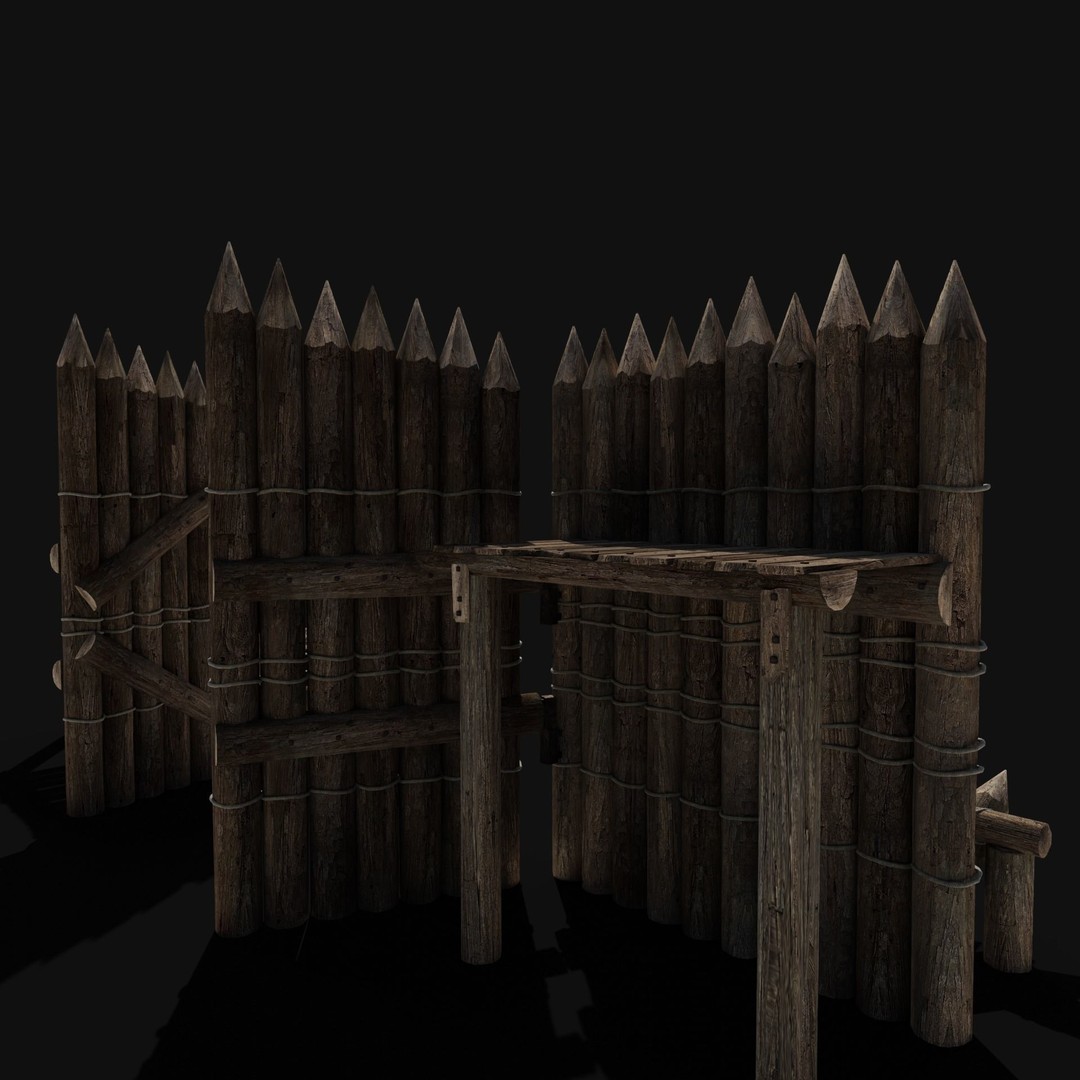 Wooden Gate 3D Model – Low Poly Medieval Fantasy Asset, FBX, OBJ - View 40