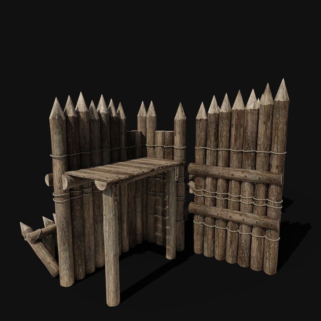 Wooden Gate 3D Model – Low Poly Medieval Fantasy Asset, FBX, OBJ - View 41