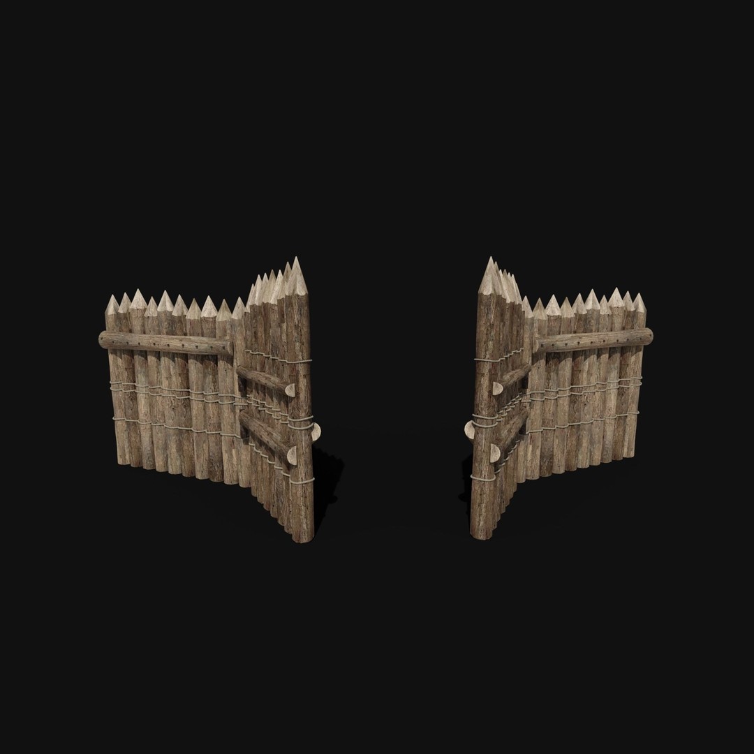 Wooden Gate 3D Model – Low Poly Medieval Fantasy Asset, FBX, OBJ - View 42
