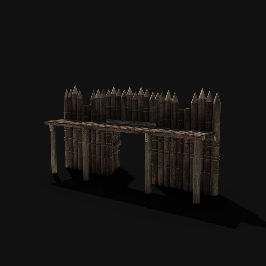 Wooden Gate 3D Model – Low Poly Medieval Fantasy Asset, FBX, OBJ - View 9