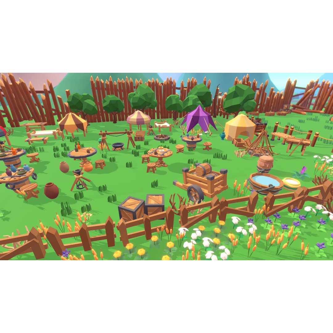 Medieval Props 3D Model – Low Poly Game Asset, 480 FBX Items - View 16