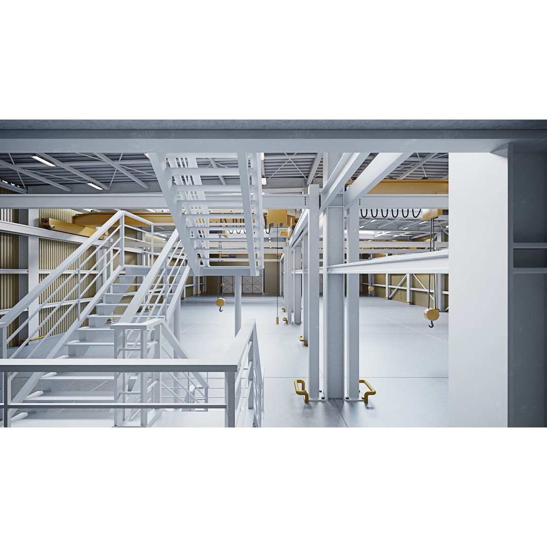 Warehouse Interior 3D Model – Detailed Industrial Design, FBX, OBJ - View 10