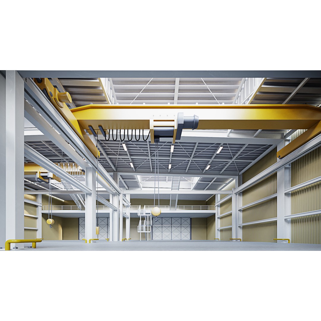 Warehouse Interior 3D Model – Detailed Industrial Design, FBX, OBJ - View 12