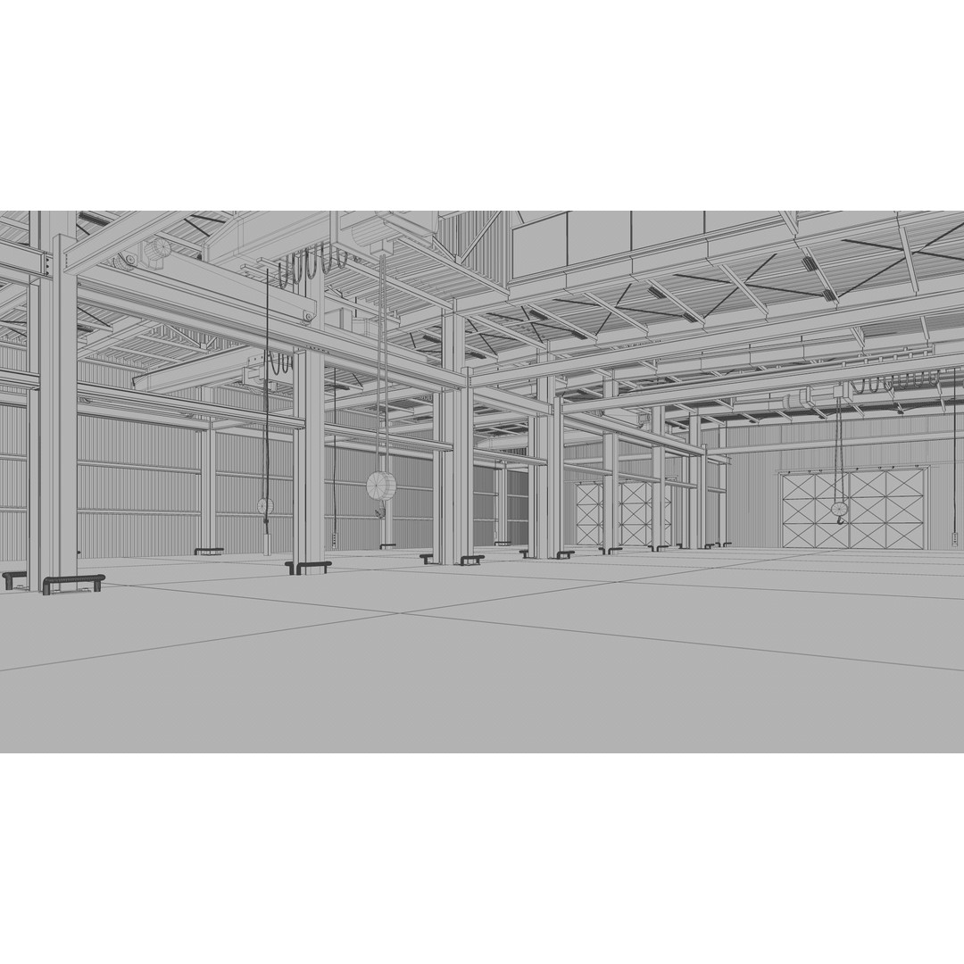 Warehouse Interior 3D Model – Detailed Industrial Design, FBX, OBJ - View 20