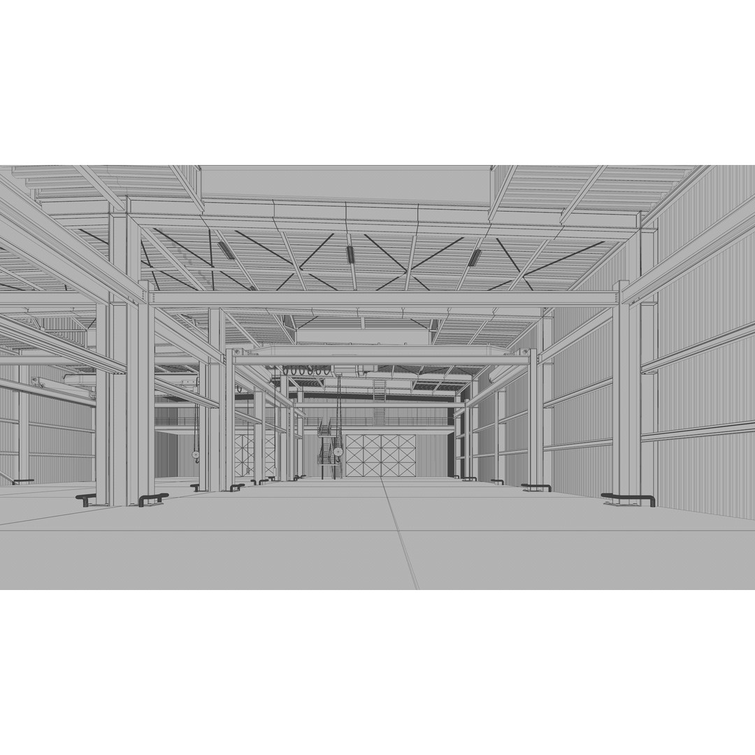 Warehouse Interior 3D Model – Detailed Industrial Design, FBX, OBJ - View 24