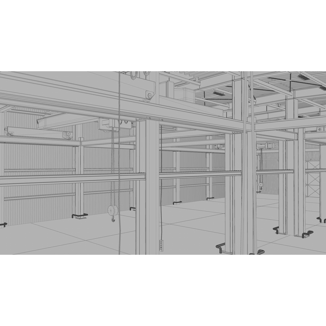 Warehouse Interior 3D Model – Detailed Industrial Design, FBX, OBJ - View 26