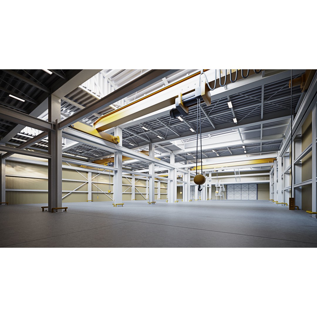 Warehouse Interior 3D Model – Detailed Industrial Design, FBX, OBJ - View 4